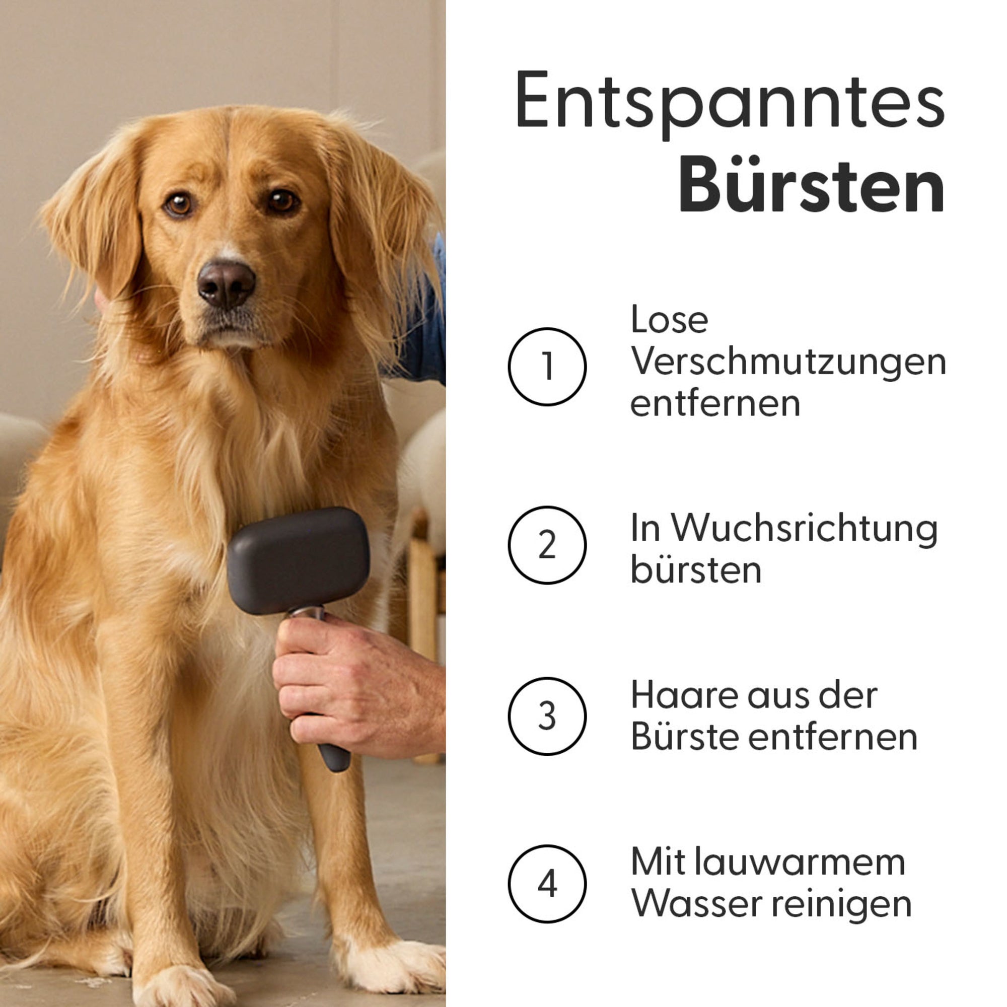 Soft‑Tip Zupfbürste für mittelgroße und große Hunde
