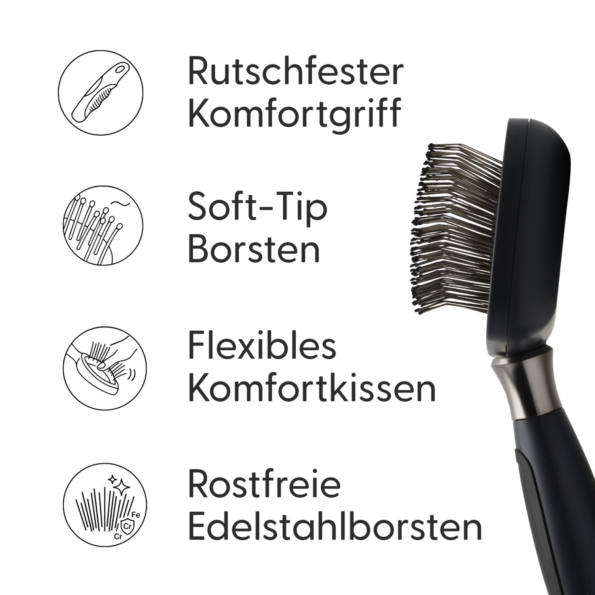 Soft‑Tip Zupfbürste für mittelgroße und große Hunde
